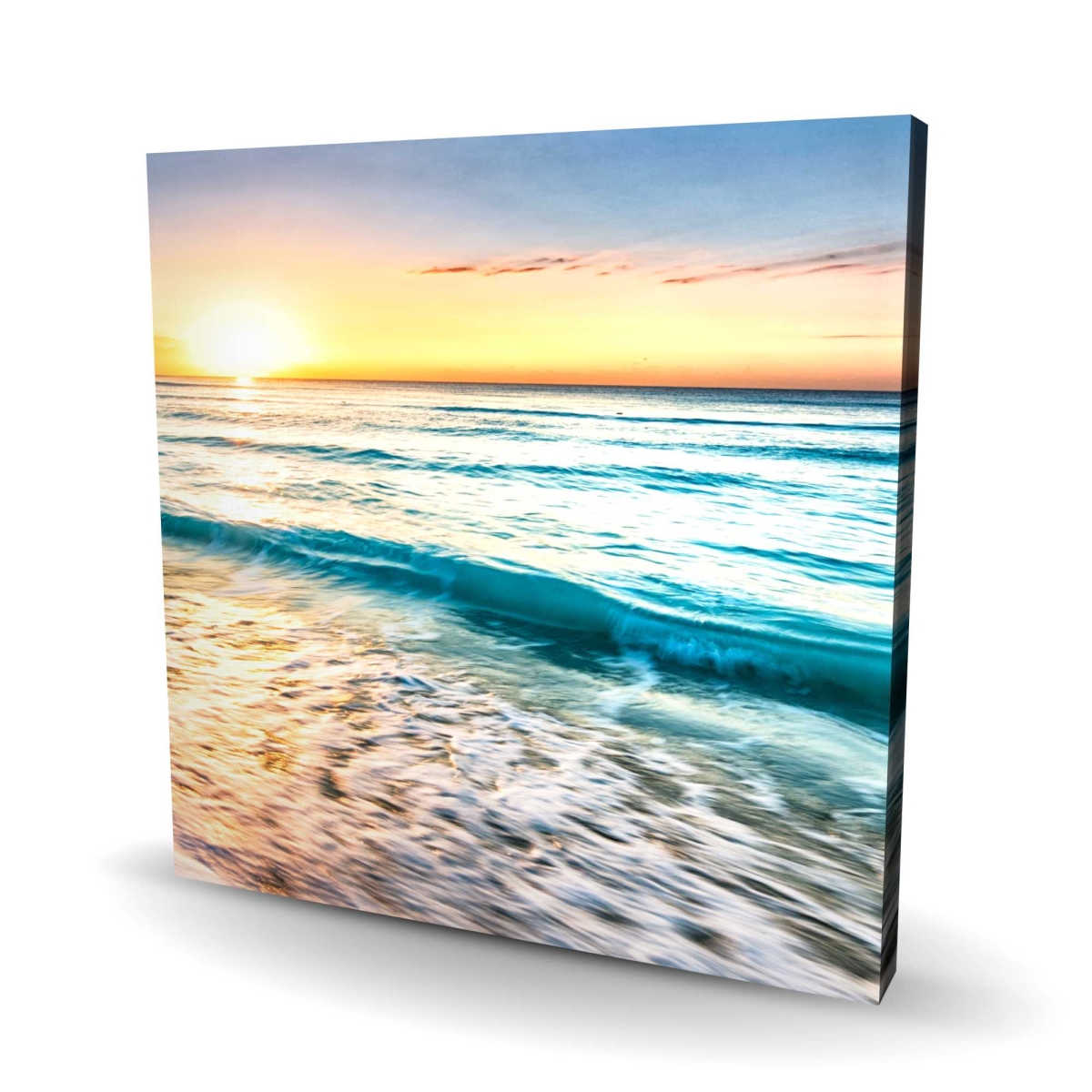 C1RC3636LY3WCS 36 x 36 in. Teal Waves - Turquoise Canvas Art - Stylish Design