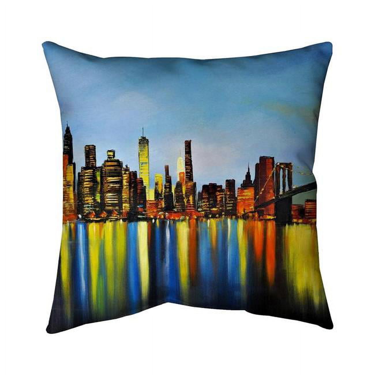 26 x 26 in. City by Night with A Bridge-Double Sided Print Indoor Pillow