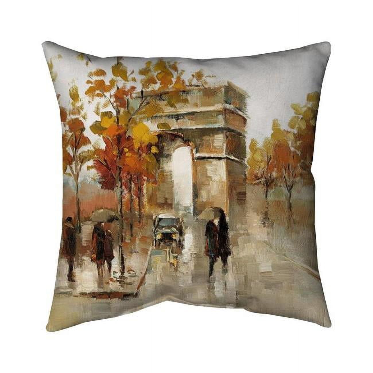26 x 26 in. Arc De Triomphe In Autumn-Double Sided Print Indoor Pillow