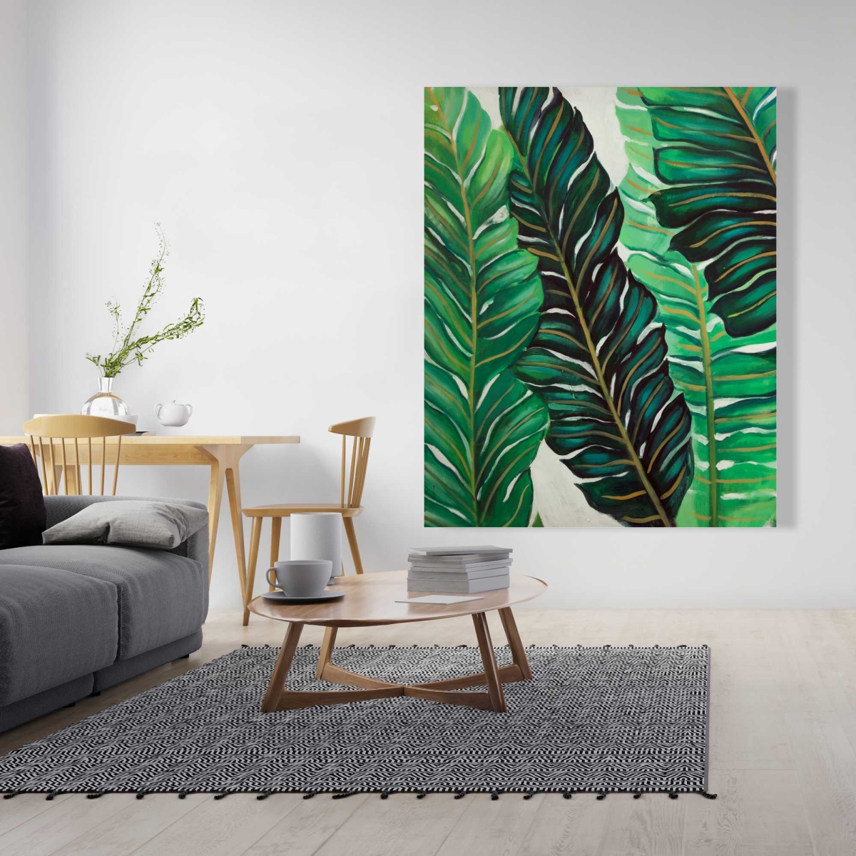 C1RC48601QEAZB 48 x 60 in. Several Exotic Plant Leaves - Botanical Canvas
