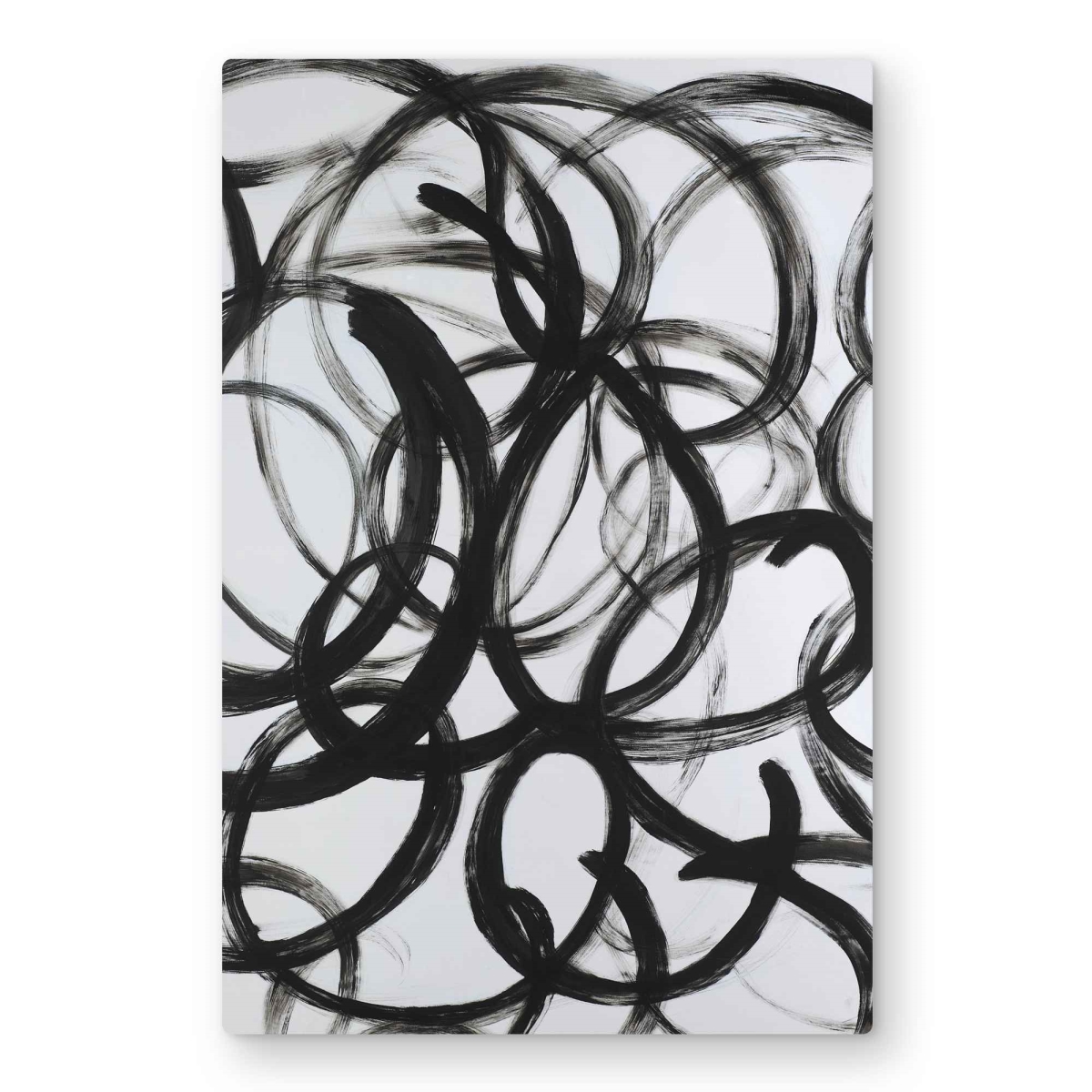 C1MP2030PROFWG 20 x 30 in. Abstract Curly Lines Wall Art - White Pattern Metal Print