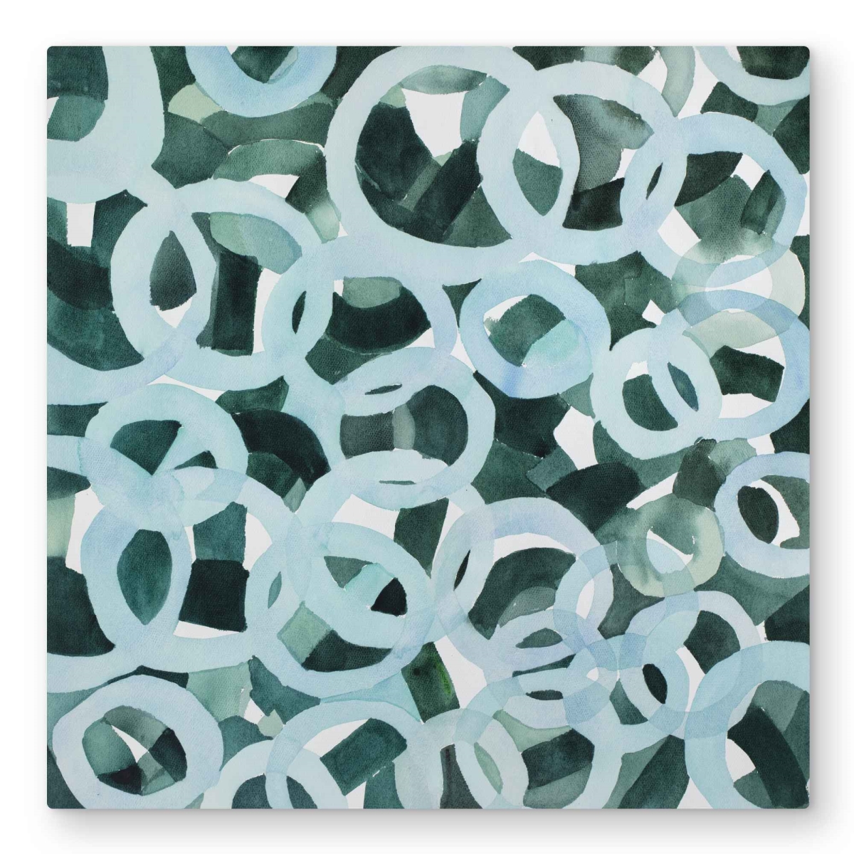 C1MP32329PROE8 32 x 32 in. Abstract Circles - Turquoise Bathroom Metal Print Wall Art - Decor
