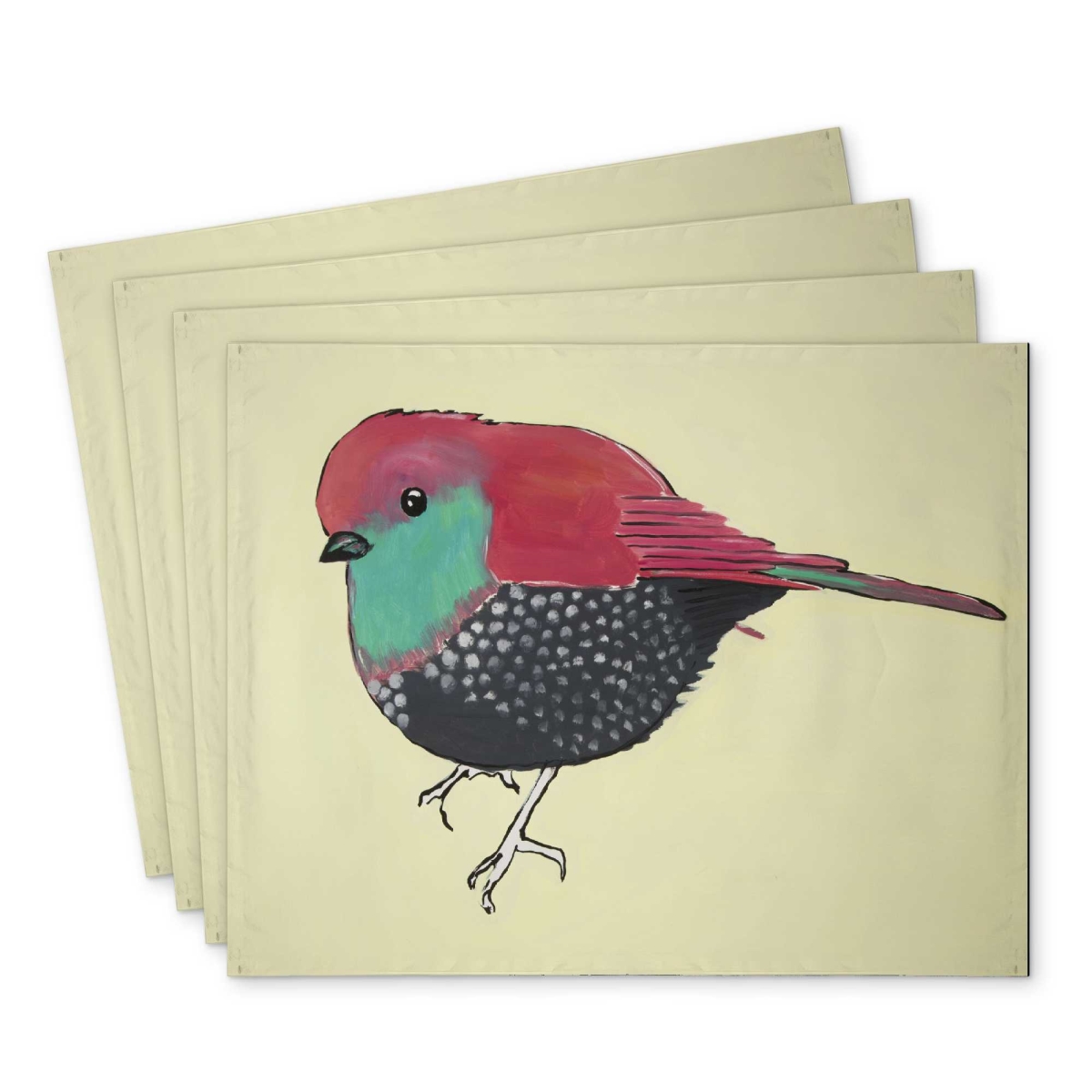 Picture of Begin Home Decor C4PP14180J6RHV 14 x 18 in. Little Purple Bird Illustration - Polyester Placemat - Set of 4