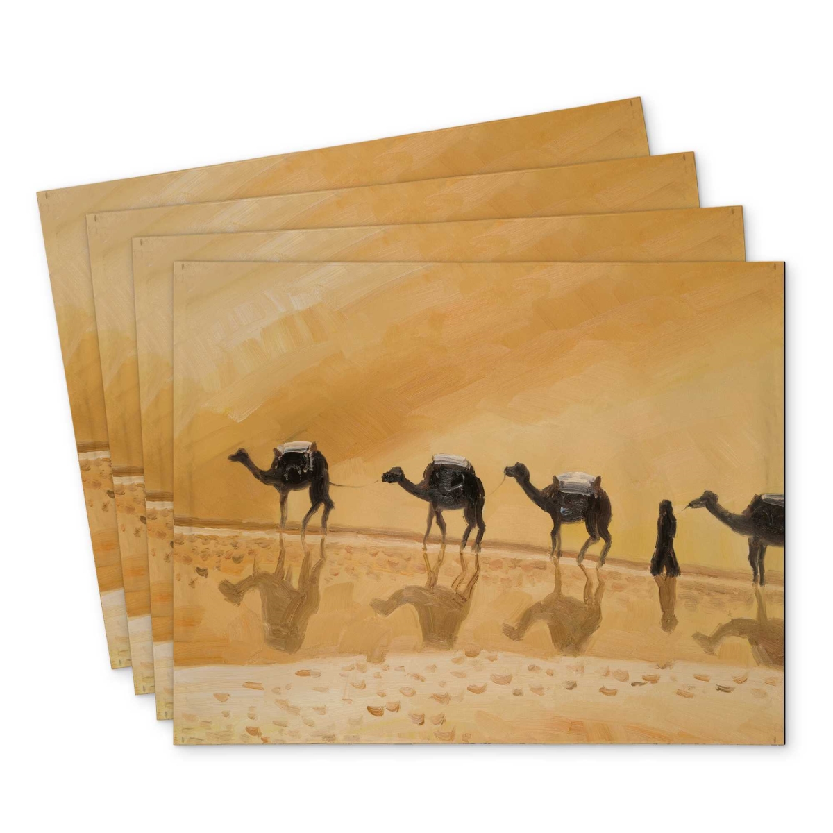 Picture of Begin Home Decor C4PP14182RQCM1 14 x 18 in. Walking in the Desert Polyester Placemat - Home Decor Accent - Set of 4