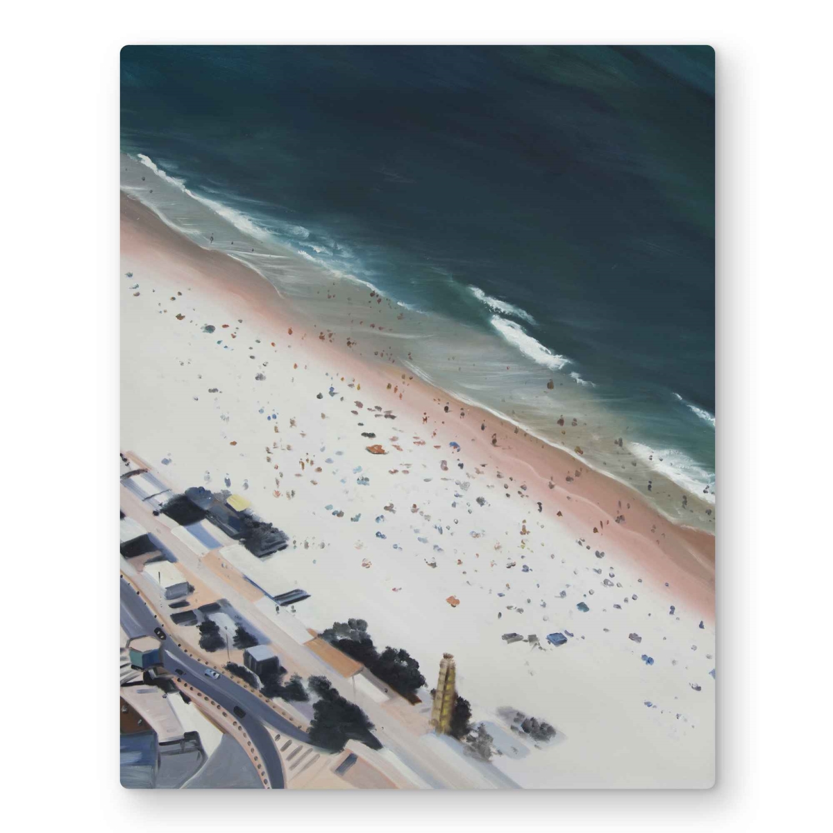 C1MP1620YDCJ0I 16 x 20 in. Hot Day at the Beach - Beige Coastal Metal Print Wall Art for Decor