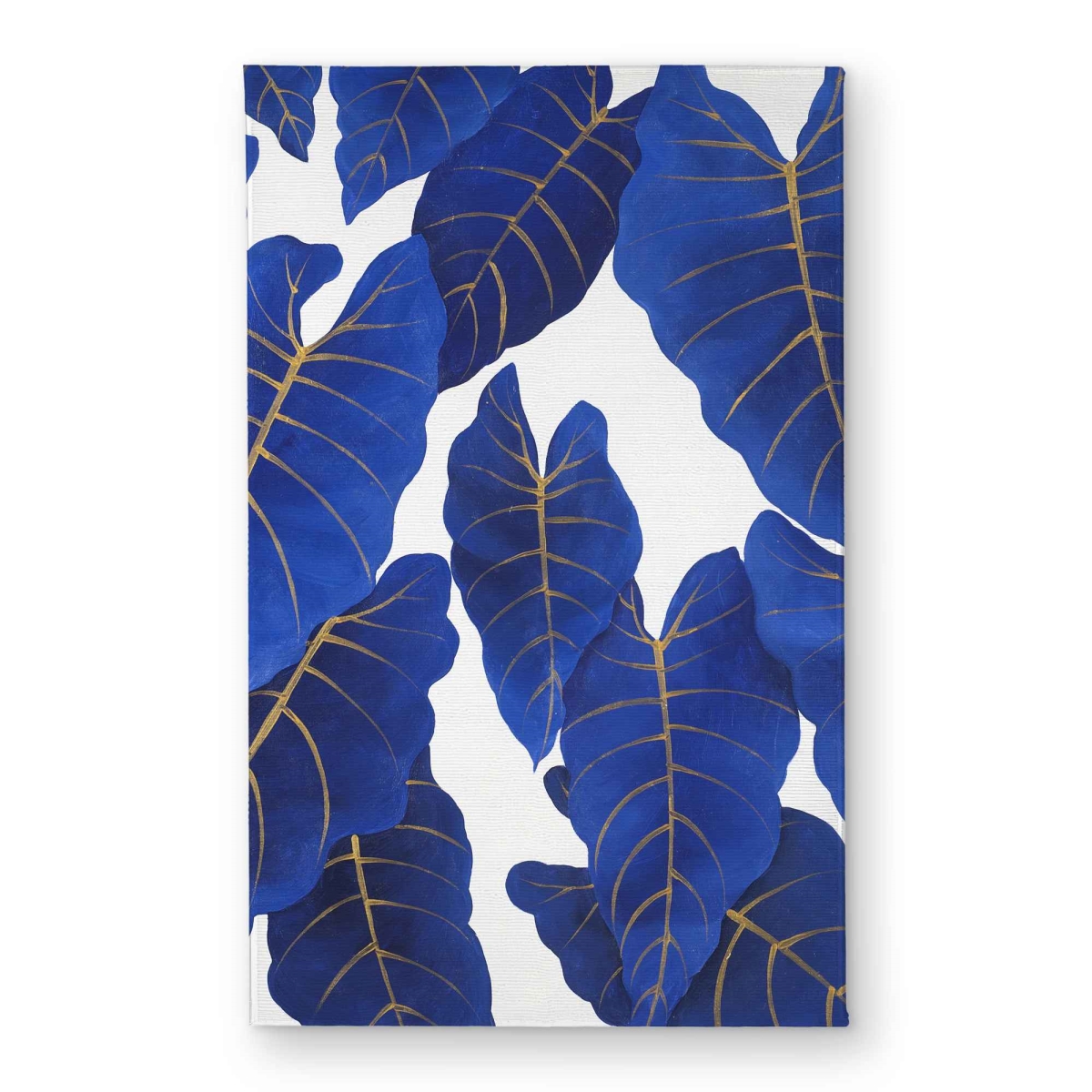 CODM21348A88T9 21 x 34 in. Tropical Abstract Blue Leaves Door Mat - Botanical Decor