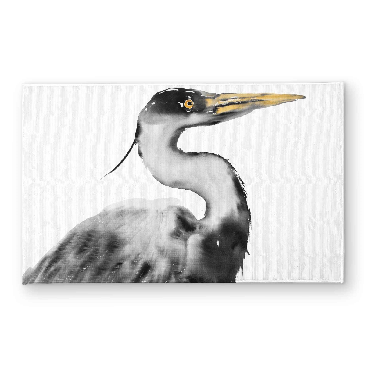 CODM2134HCZLPZ 21 x 34 in. Great Heron Monochrome Bathroom Door Mat - Indoor & Outdoor