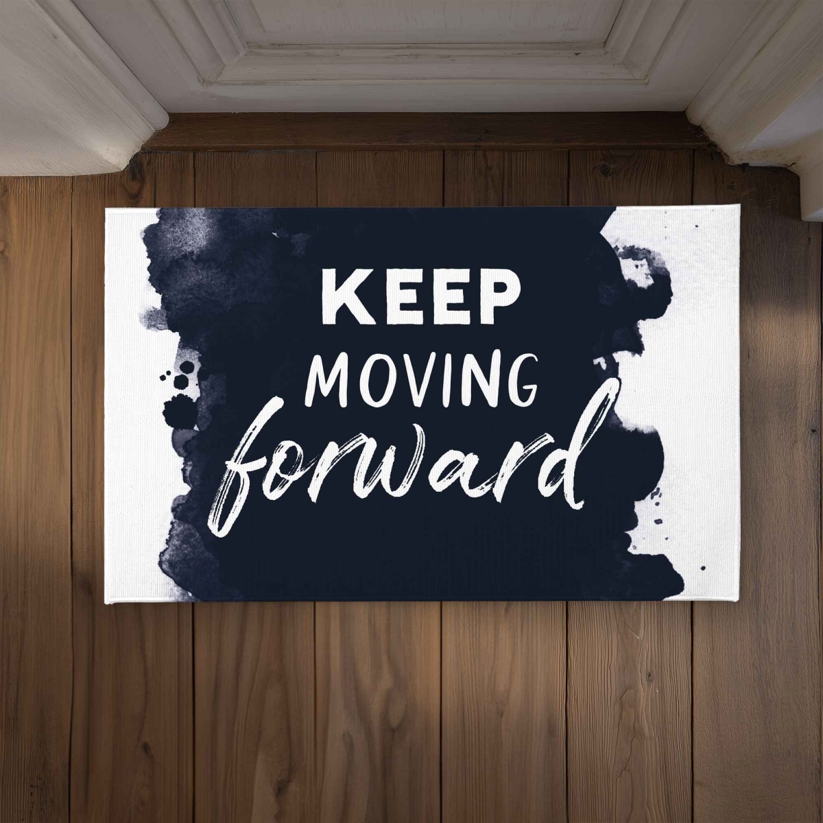 CODM2134MB06CV 21 x 34 in. Keep Moving Forward Door Mat - White Typo & Symbols Decor