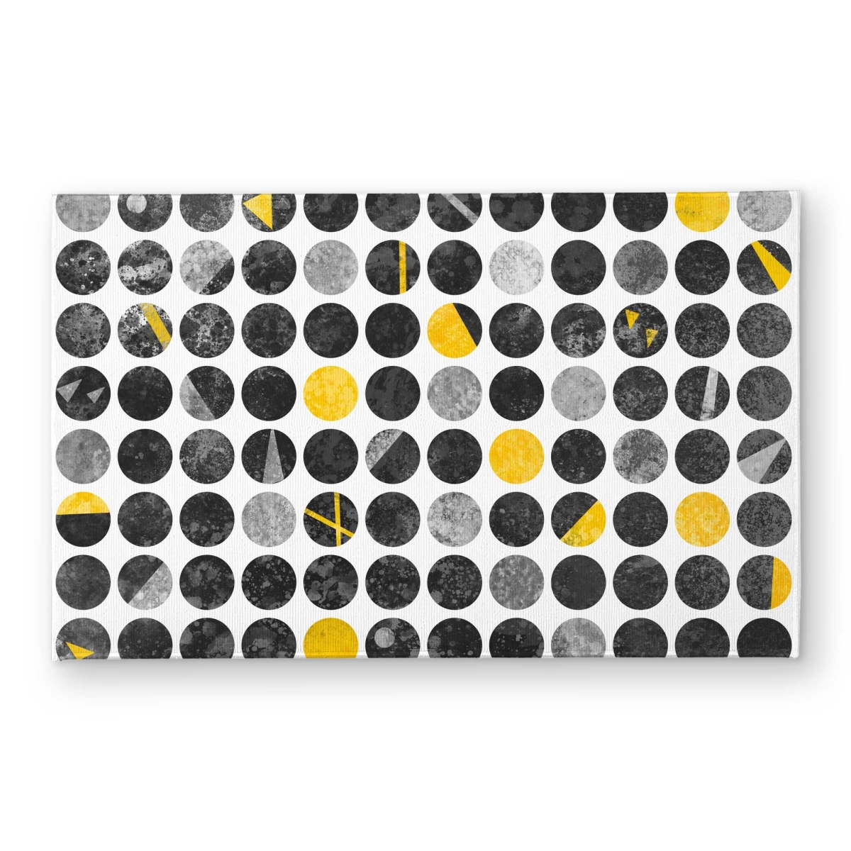 CODM2134T39CPR 21 x 34 in. Abstract Grunge Circles Yellow Industrial Door Mat - Decor