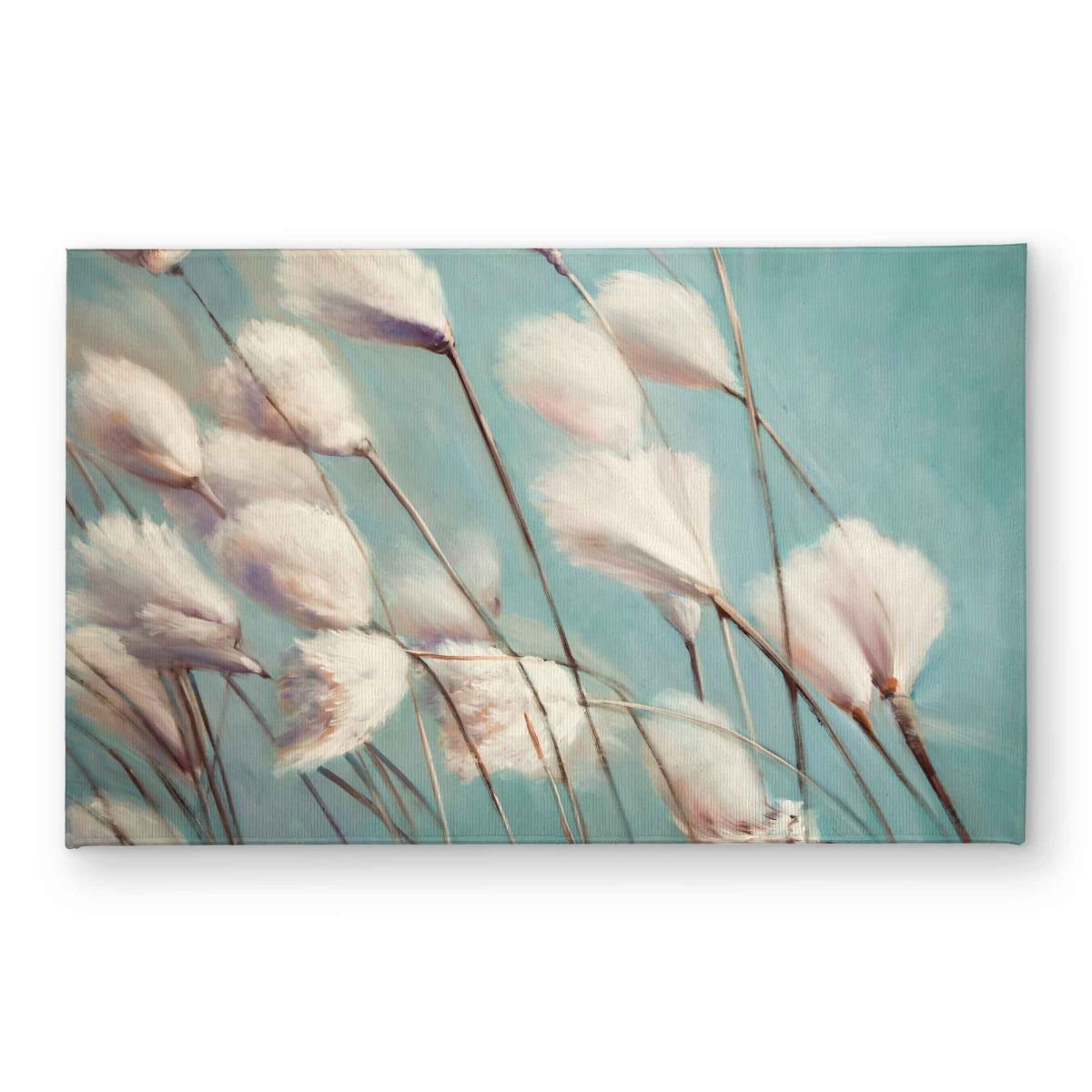 CODM2134B201UZ 21 x 34 in. Cotton Grass Flowers in the Wind - Romantic Botanical Door Mat