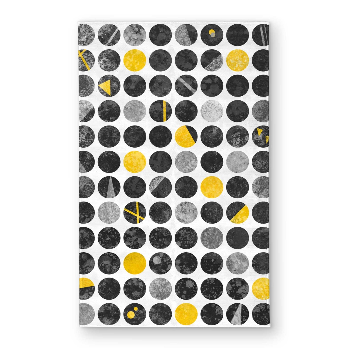 CODM2134LHG08F 21 x 34 in. Abstract Grunge Circles - Industrial Black Door Mat - Decor