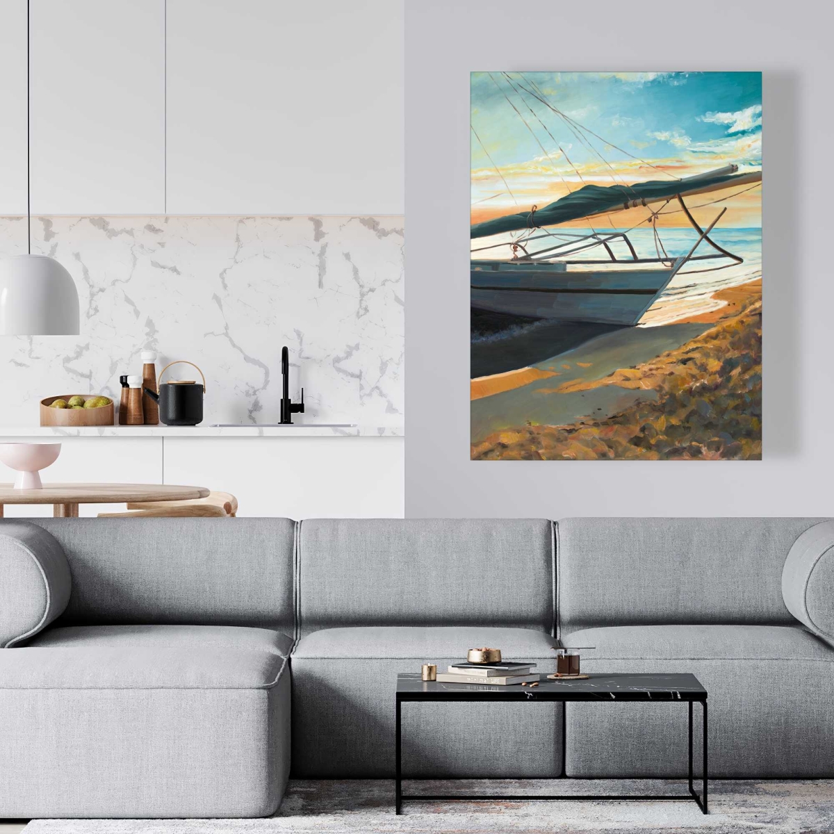 C1RC3648KBFWMD 36 x 48 in. Peaceful Seaside - Exotic Bathroom Canvas for Home Decor
