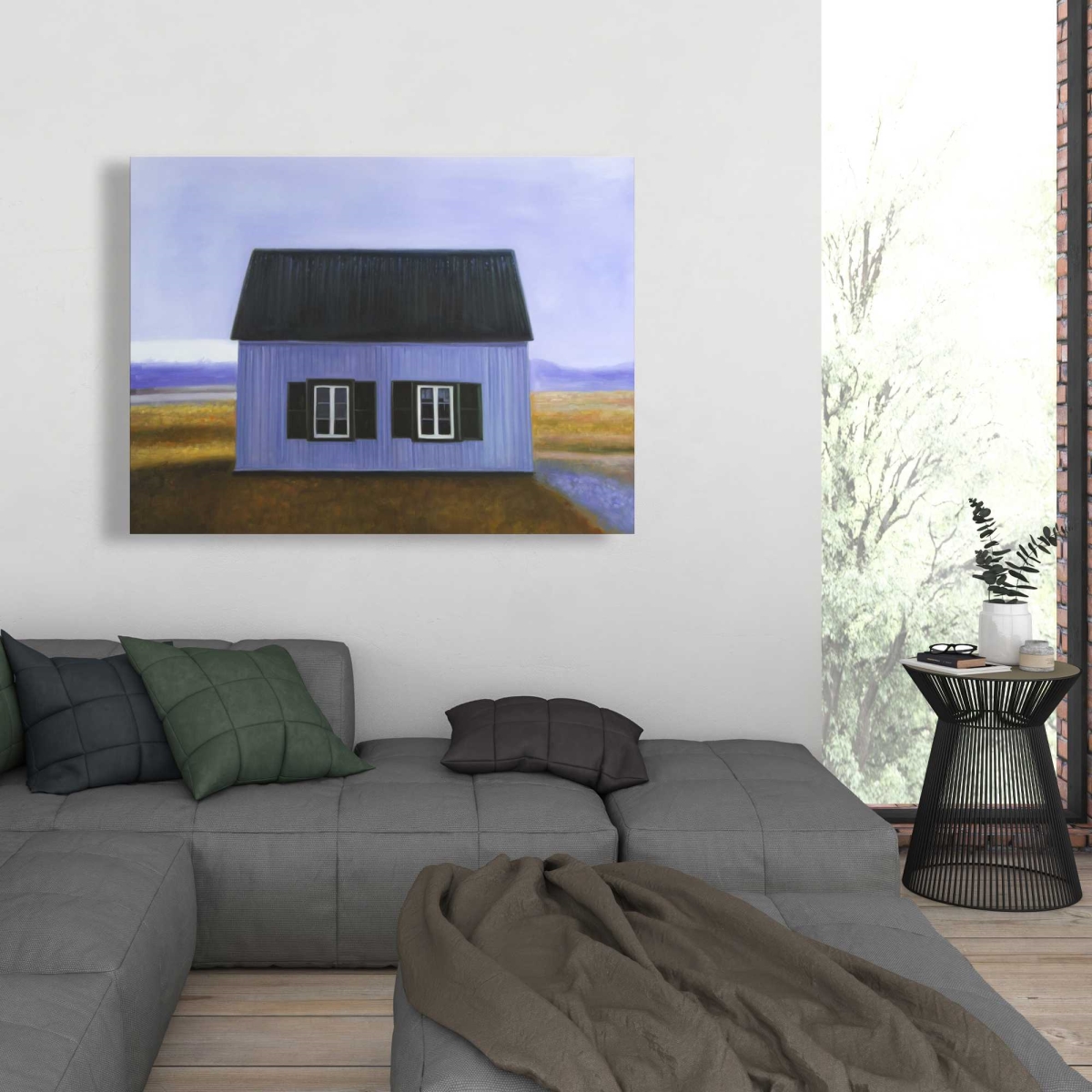 C1RC3648LPEXT6 36 x 48 in. Blue Barn - Rustic Building Canvas for Home Decor Art