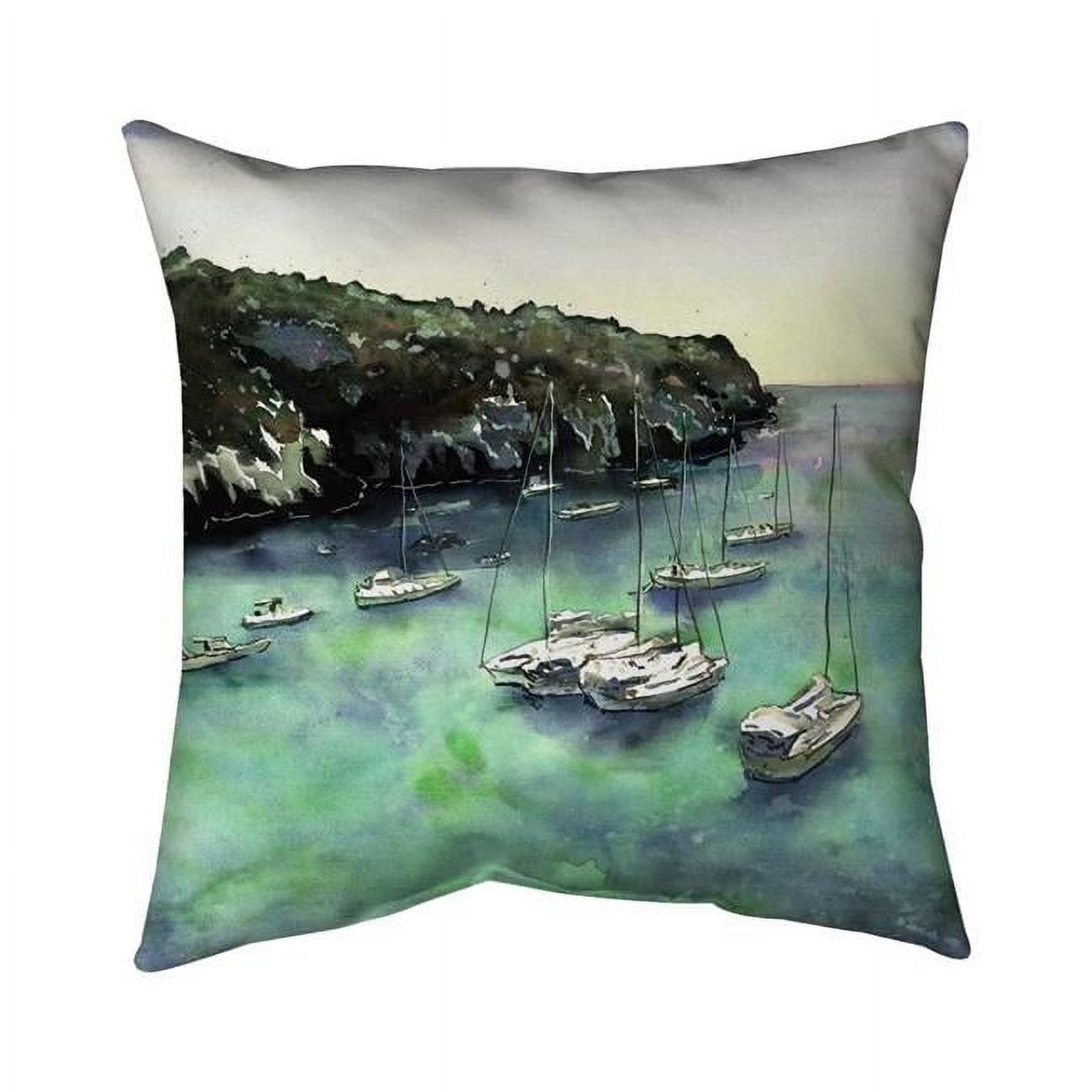 26 x 26 in. Boats In Cala Macarella-Double Sided Print Indoor Pillow