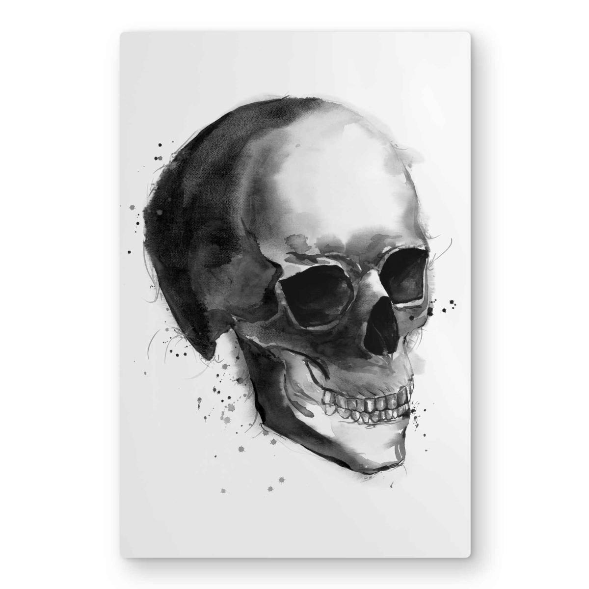 C1MP2030Y60OTK 20 x 30 in. Black & White Skull Metal Print Wall Art - Unique Home Decor Art