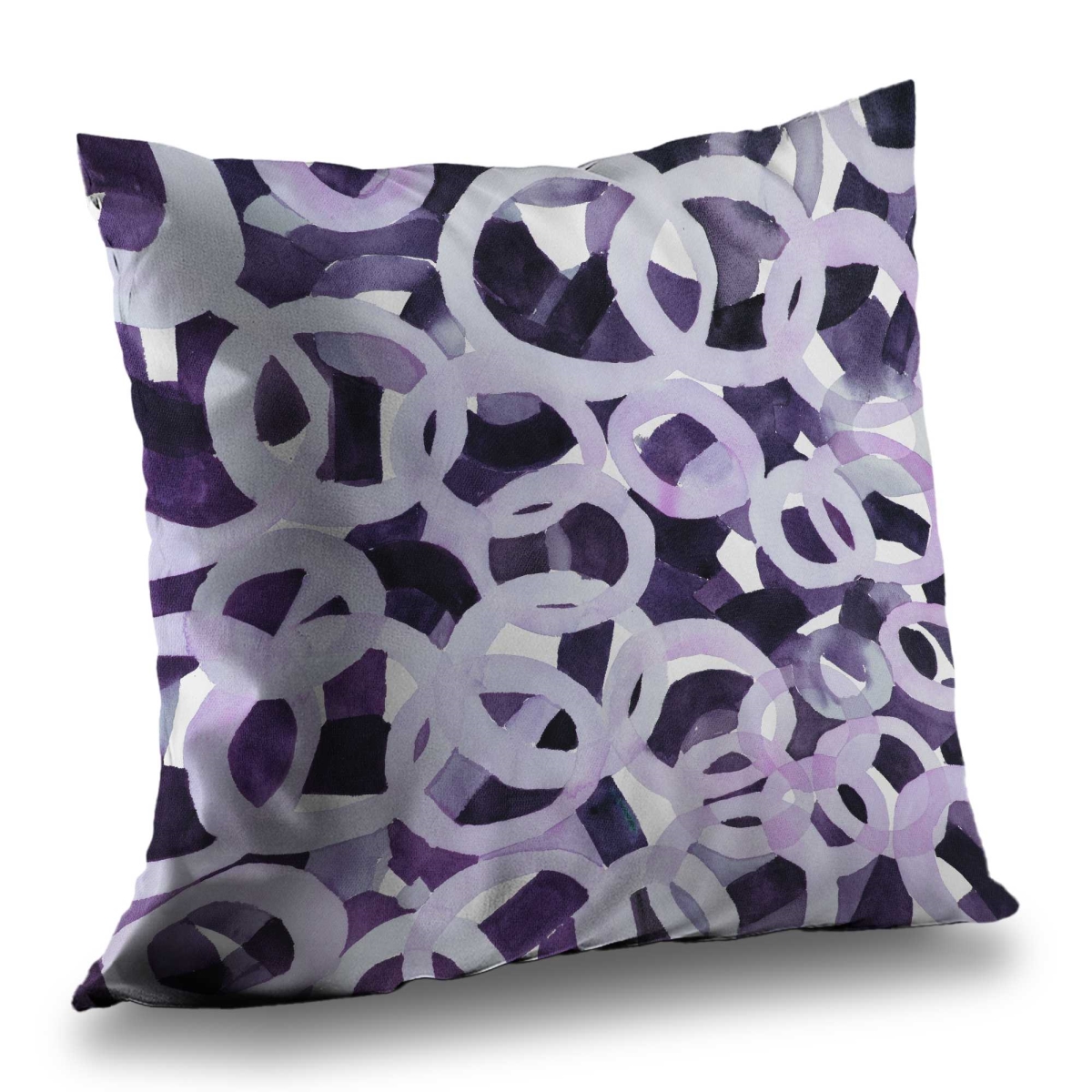 C1PC14147CFLBB 14 x 14 in. Abstract Purple Circles - Poly Twill Throw for Home Decor