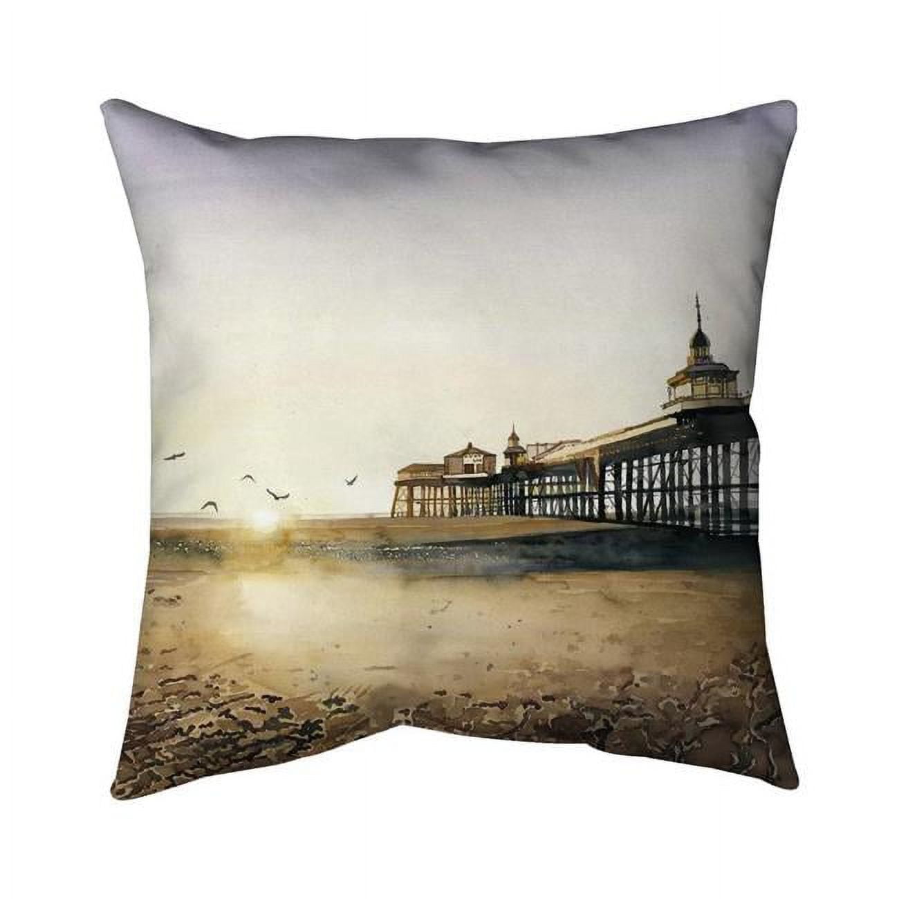 26 x 26 in. Sunset At The Beach-Double Sided Print Indoor Pillow