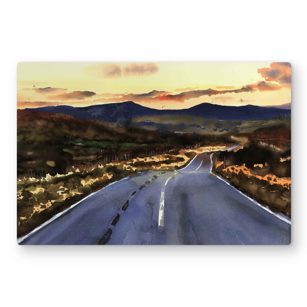 C1MP2436VZ1PA5 24 x 36 in. On the Road To Scotland - Landscapes Metal Print Wall Art for Man Cave
