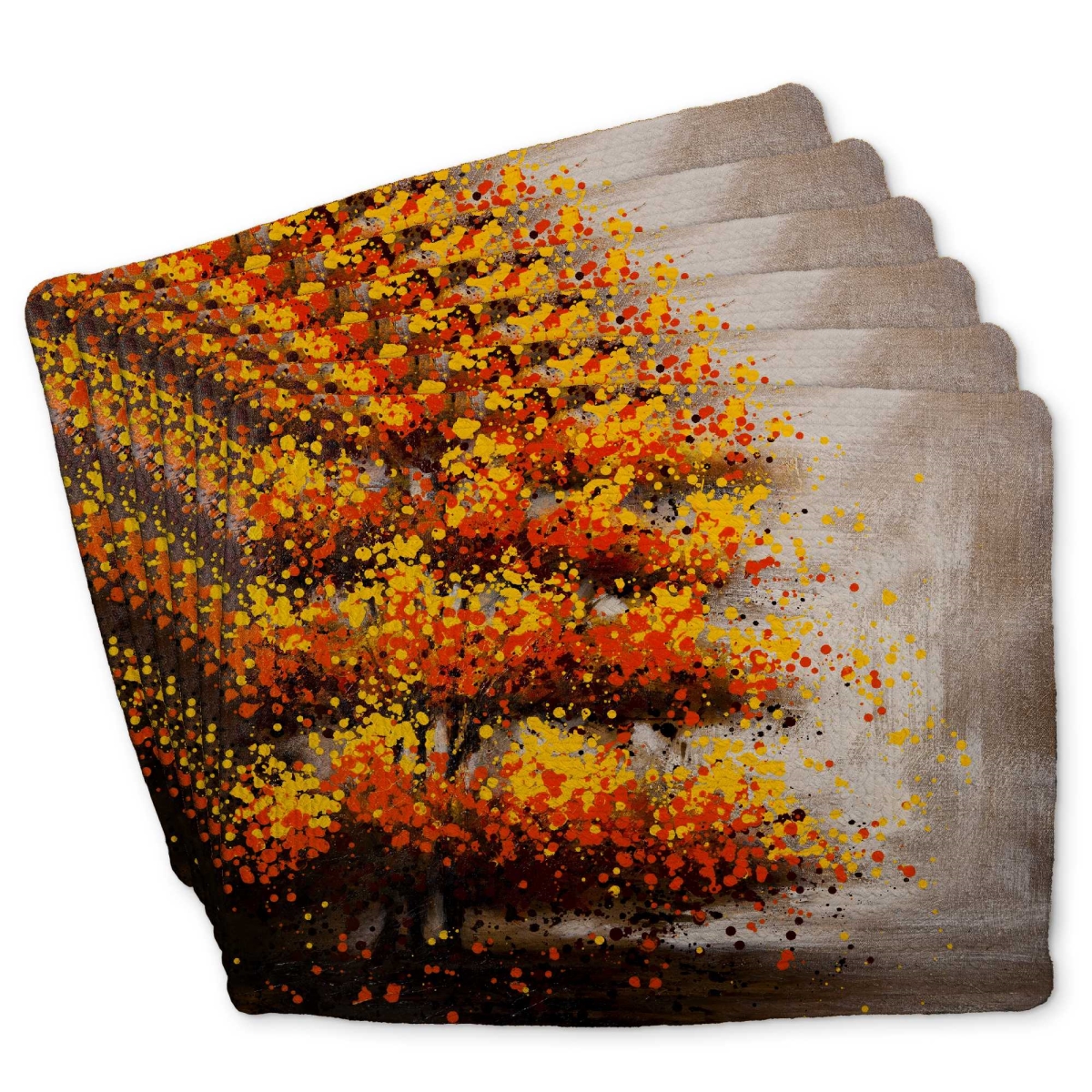 Picture of Begin Home Decor C6BP141823MQU5 14 x 18 in. Dotted Tree Braided Polyester Placemat for Home Decor - Set of 6