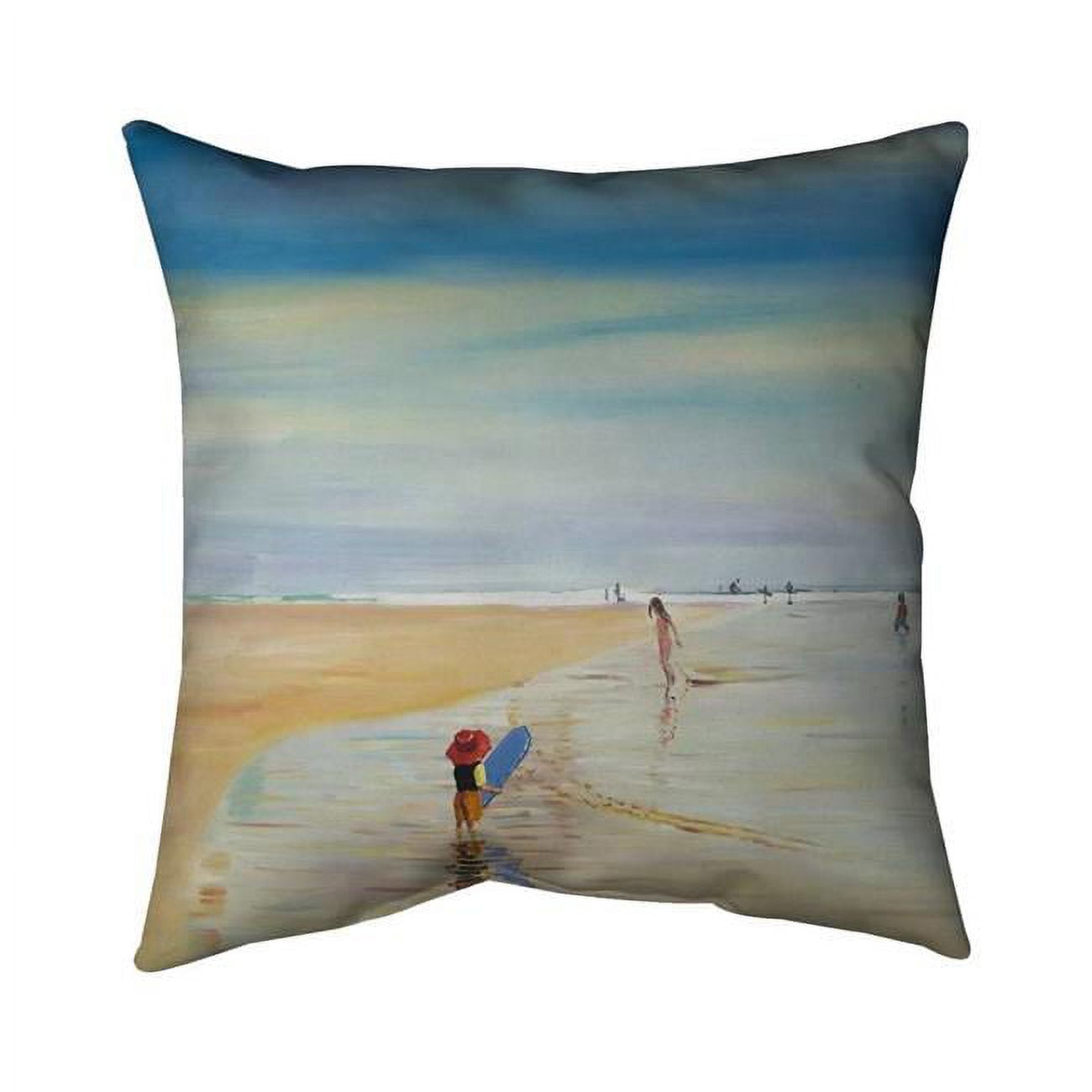 26 x 26 in. Children At The Beach-Double Sided Print Indoor Pillow