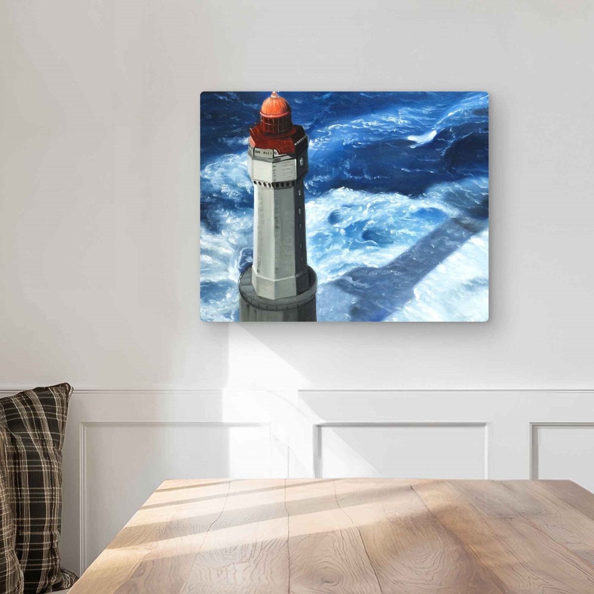 C1MP1620W2IQDB 16 x 20 in. The Headlight of Jument Wall Art - Bedroom Architecture Metal Print