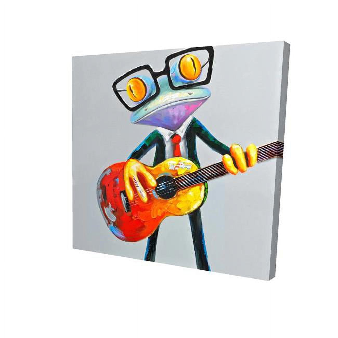 12 x 12 in. Funny Frog Playing Guitar-Print on Canvas
