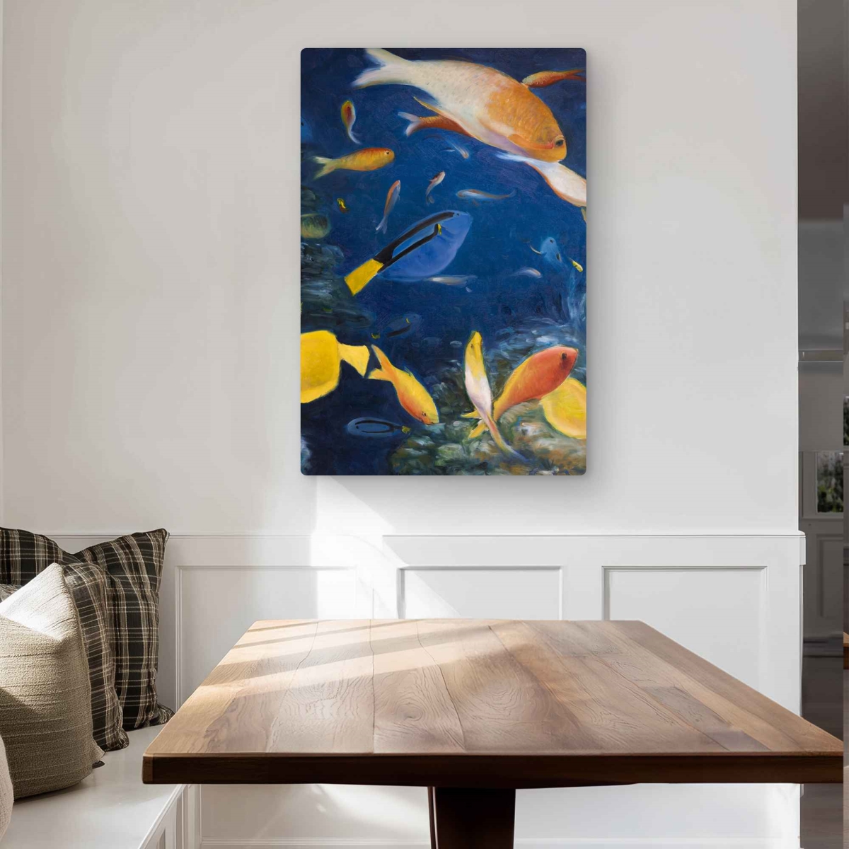C1MP2436N7ZQML 24 x 36 in. Colorful Fish Under the Sea Wall Art - Aquatic Animals Metal Print