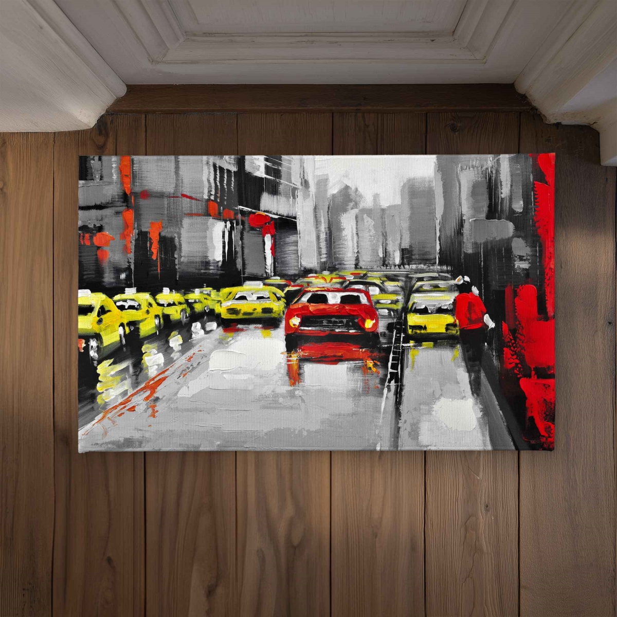 CODM2134IFDNZD 21 x 34 in. Abstract Traffic by A Rainy Day - Modern Door Mat