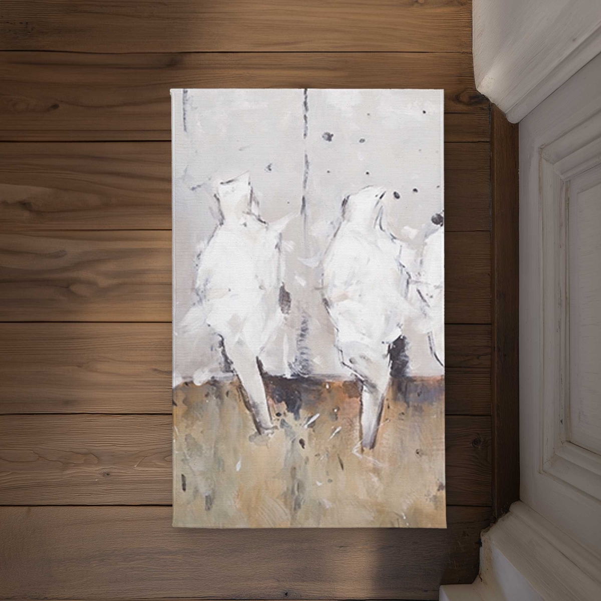 CODM2134IRA5ZR 21 x 34 in. Eight Perched Birds Door Mat - White Animals Home Decor