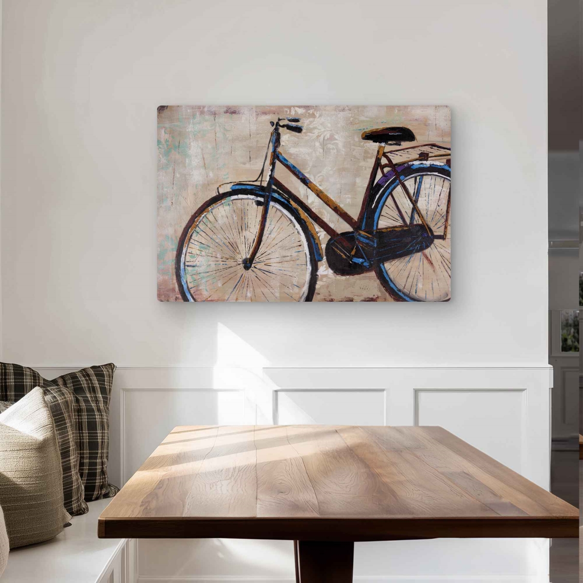 C1MP2436NDNZZZ 24 x 36 in. Industrial Bicycle Metal Print Wall Art - Unique Home Decor Art
