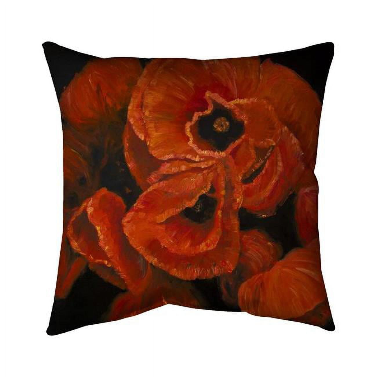 26 x 26 in. Poppy Bouquet-Double Sided Print Indoor Pillow