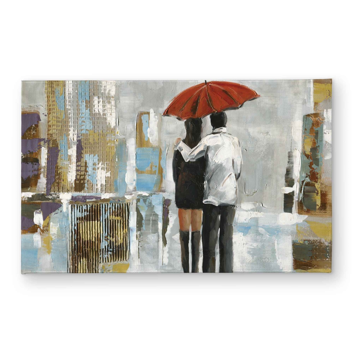 CODM2134TF501A 21 x 34 in. Couple Walking Under Umbrella Red Romantic Door Mat - Decor