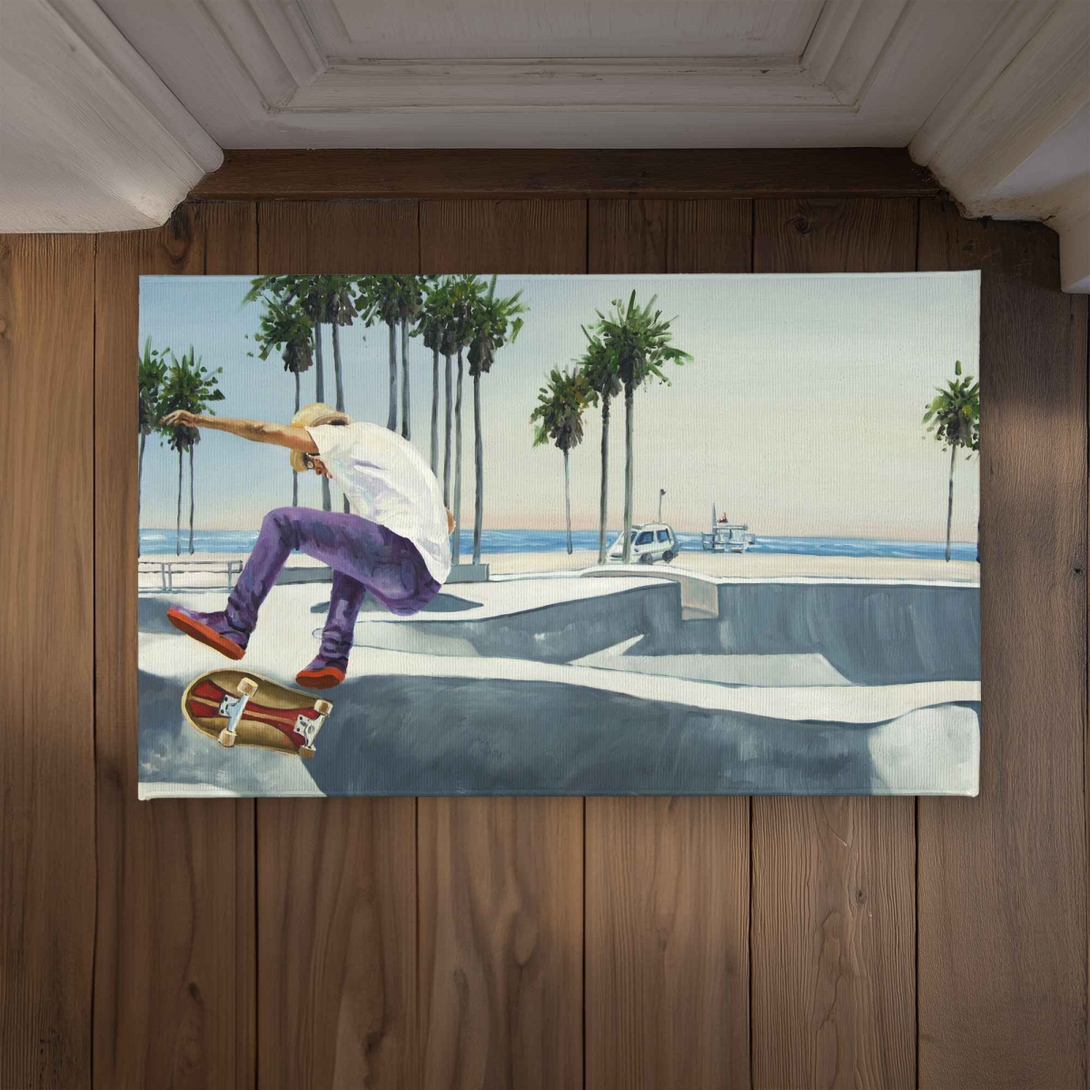 CODM2134TFKZE3 21 x 34 in. Skate Park California Door Mat - Hyperrealist Gray Decor