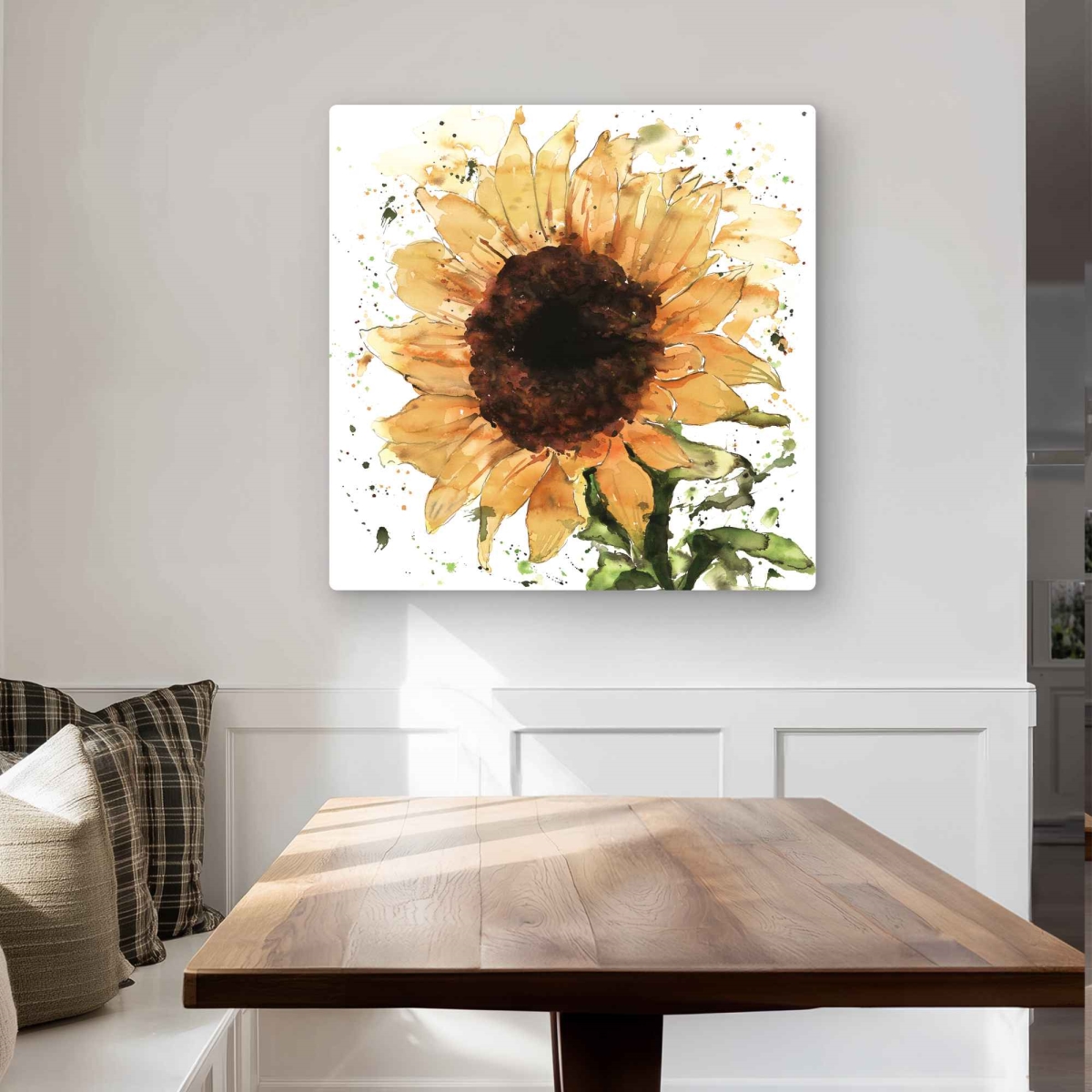 C1MP3232U5I414 32 x 32 in. Big Sunflower - Yellow Living Room Metal Print Wall Art - Home Decor