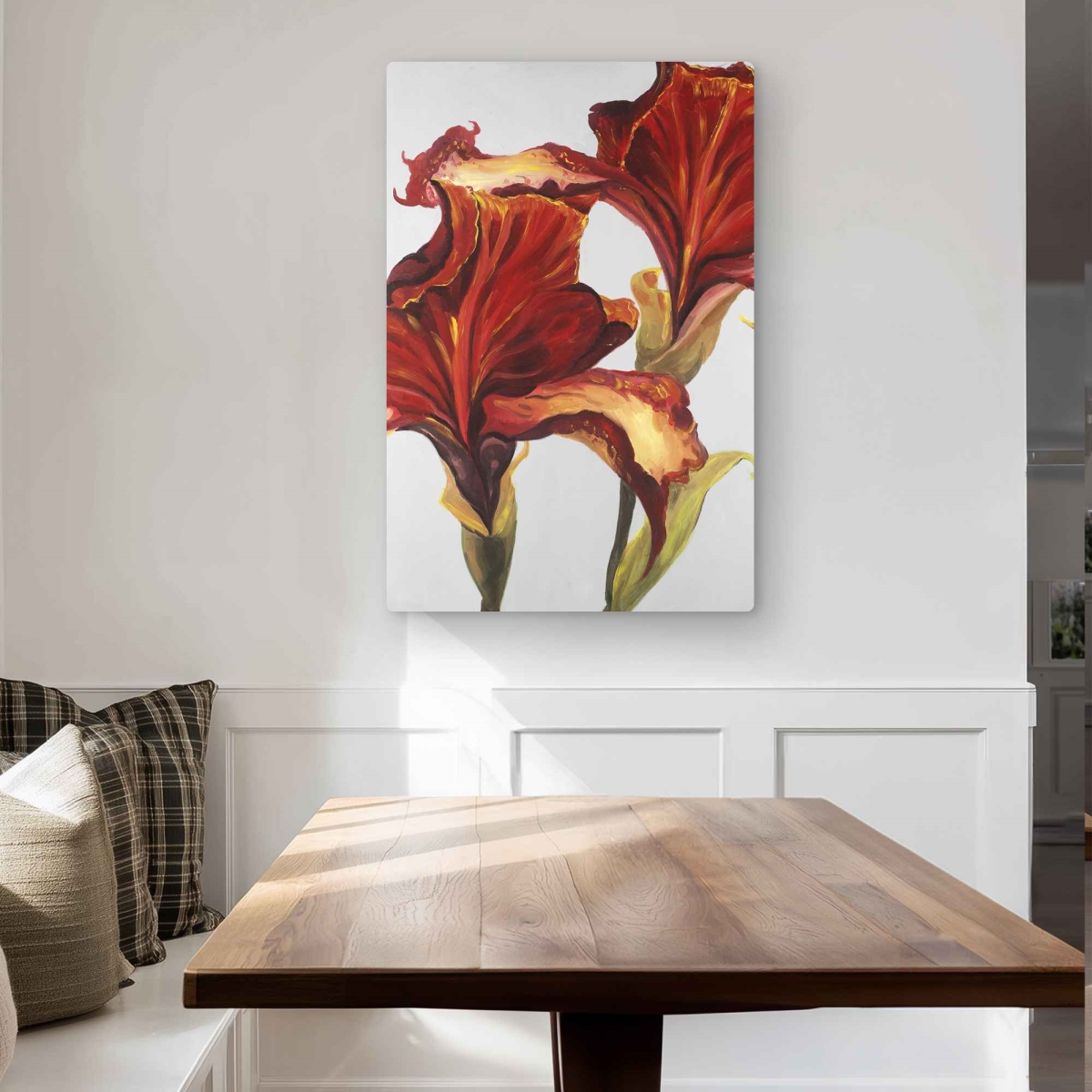 C1MP2436MC0PE4 24 x 36 in. Lilies with Fall Colors Wall Art - Botanical Romantic Metal Print