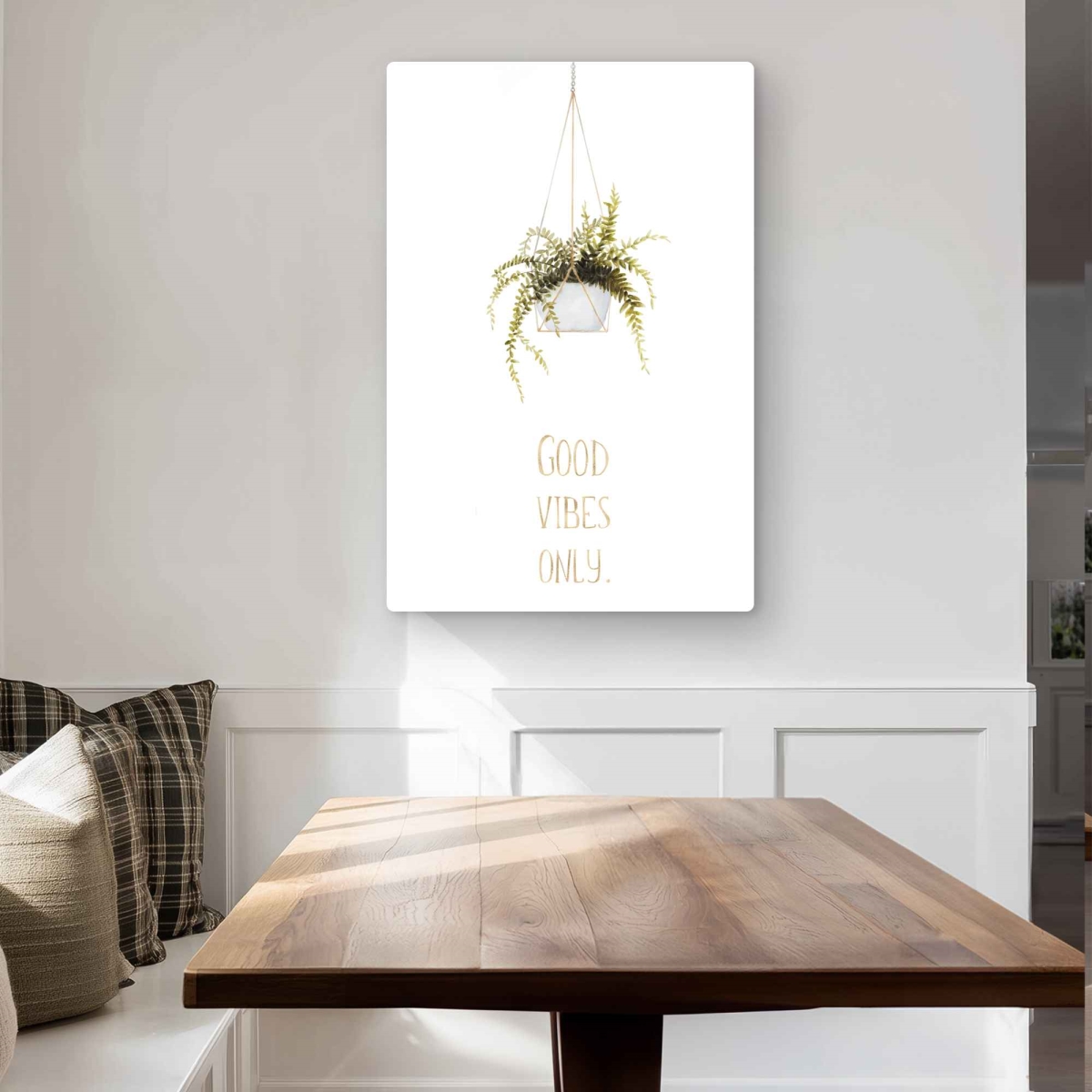 C1MP2436Y0B9Y2 24 x 36 in. Good Vibes Only - Green Spiritual Metal Print Wall Art for Home Decor