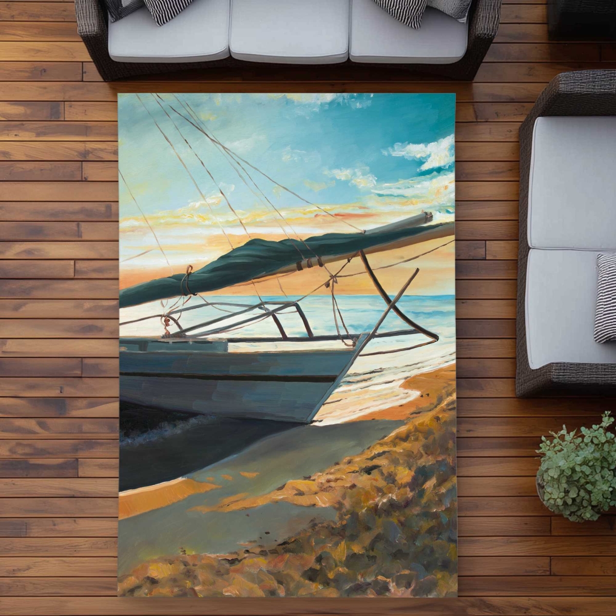 C1ROAR57I7T1OP 5 x 7 ft. Peaceful Seaside - Exotic Outdoor Rectangle Area Rug for Home Decor