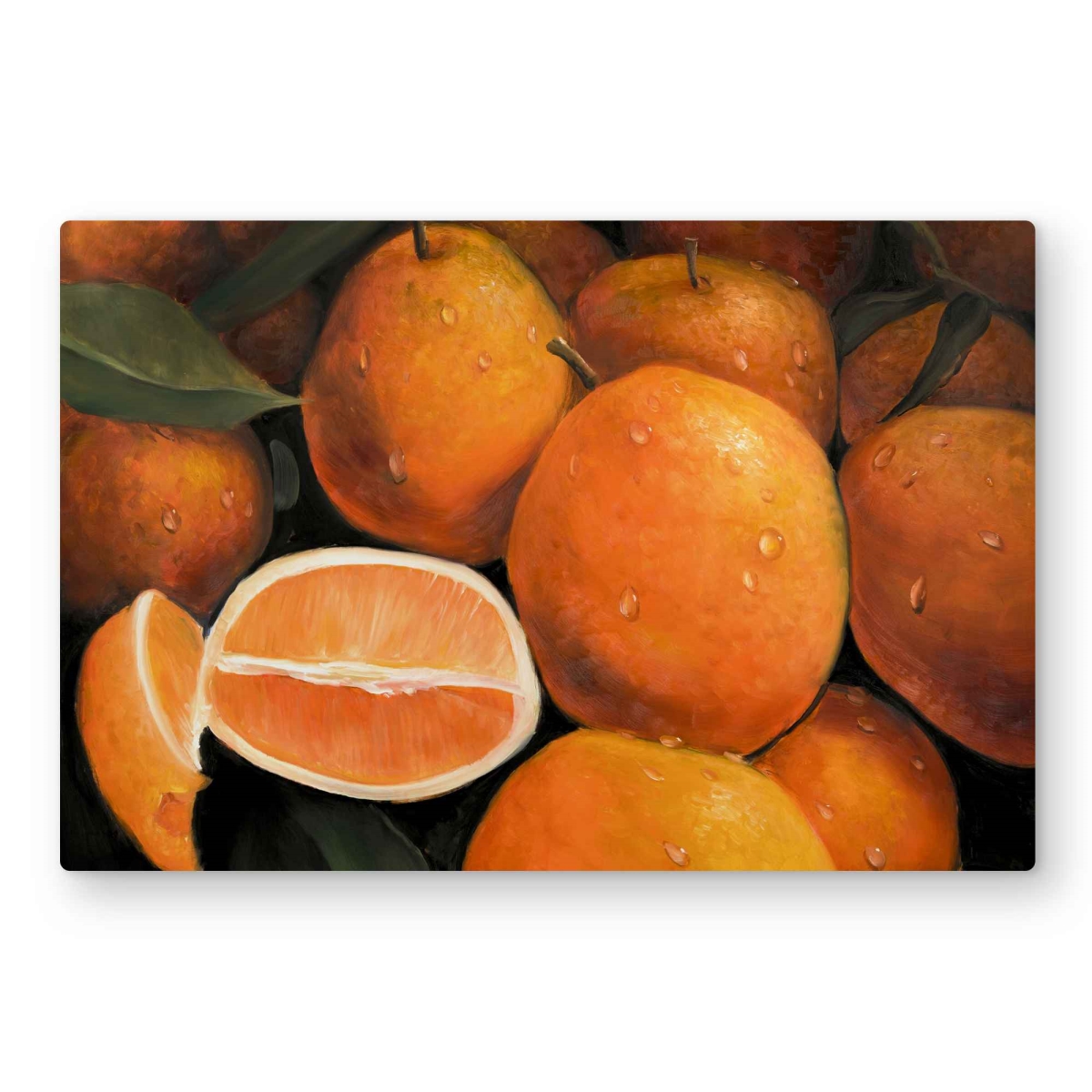 C1MP2030XWIWCF 20 x 30 in. Fresh Oranges Wall Art - Kitchen Hyperrealist Metal Print