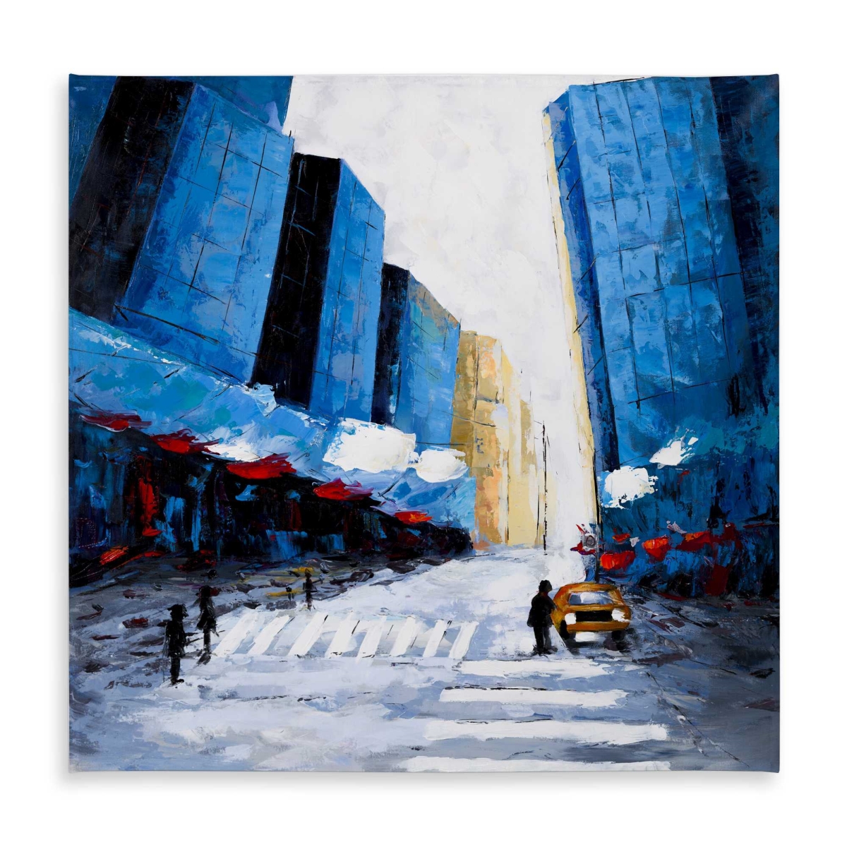 Picture of Begin Home Decor C1TC5858FXZT7L 58 x 58 in. Blue Buildings Tablecloth - Contemporary Indoor & Outdoor