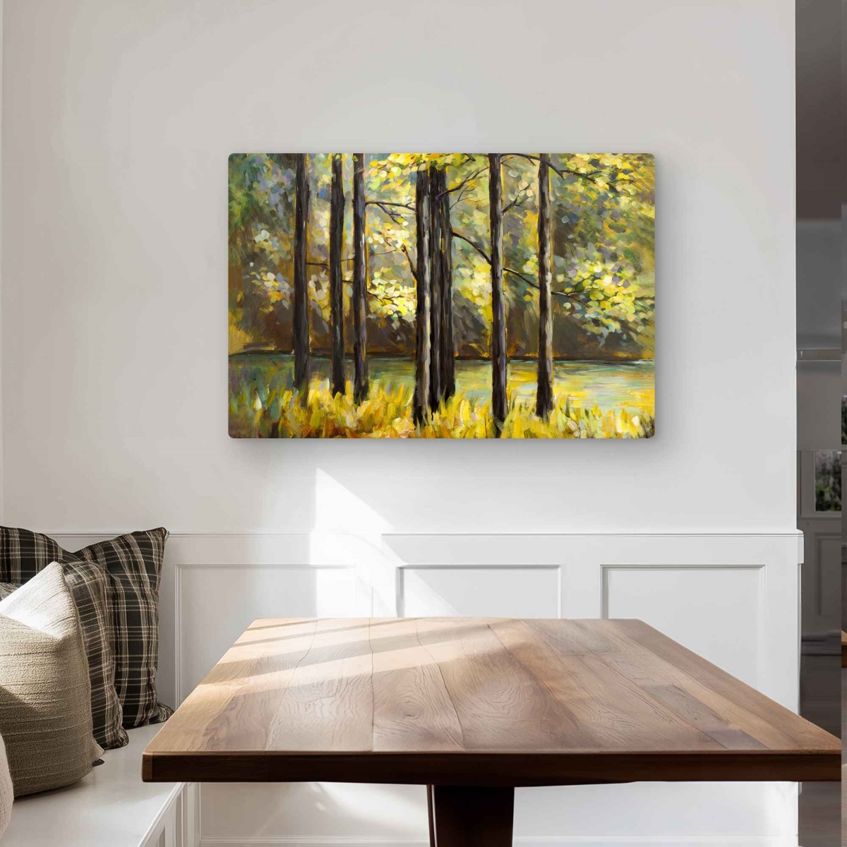 C1MP243618AT6L 24 x 36 in. Trees in the Middle of the Lake Wall Art - Brown Bedroom Metal Print