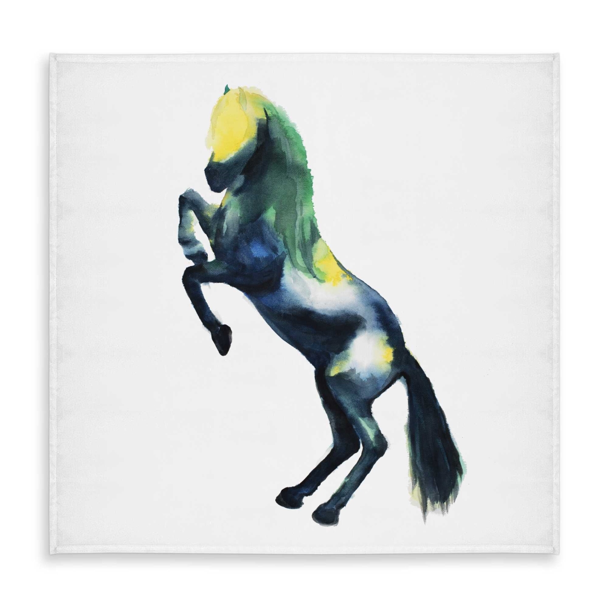 Picture of Begin Home Decor C1TC5858QUE9K1 58 x 58 in. Greeting Horse Yellow Horse Tablecloth - Indoor & Outdoor
