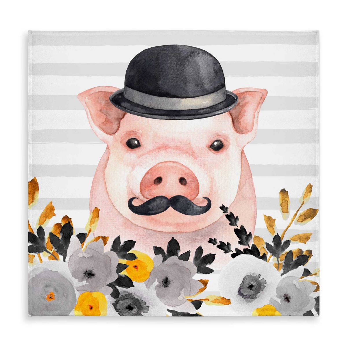 Picture of Begin Home Decor C1TC5858SVDEEN 58 x 58 in. Small Detective Pig Tablecloth - Illustrative Animals Decor
