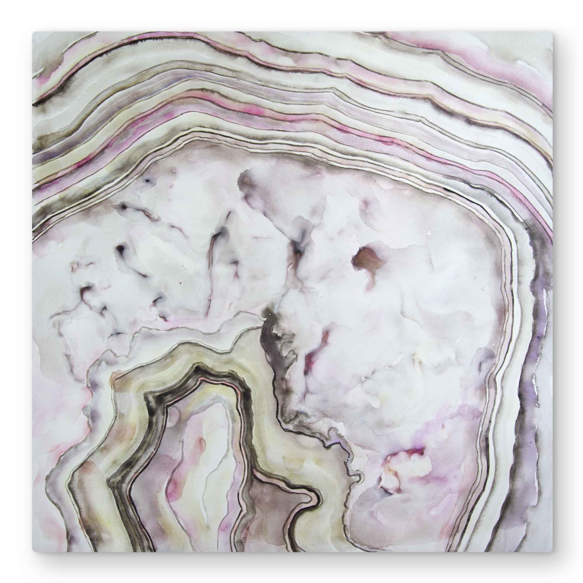 C1MP3232DWQGPW 32 x 32 in. Agate Abstract Minerals Metal Print Wall Art - Unique Home Decor