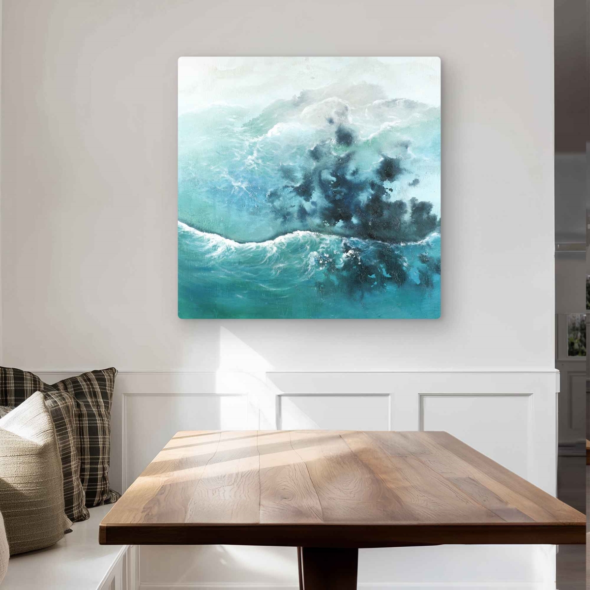 C1MP3232N5K61Q 32 x 32 in. Seaside of the Caribbean - Metal Print Wall Art for Living Room Decor