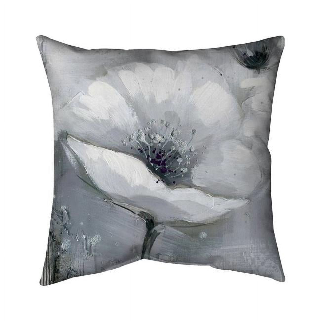 26 x 26 in. Greyscale Flowers-Double Sided Print Indoor Pillow