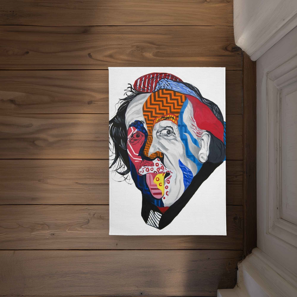 CODM172419S8QC 17 x 24 in. Abstract Albert Einstein Retro Man Cave Door Mat - Decor