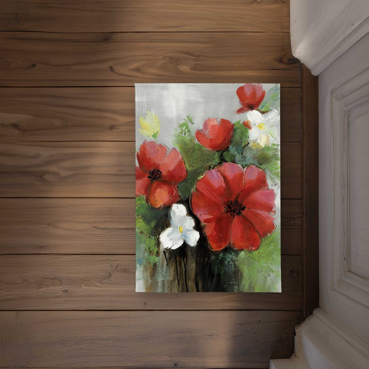 CODM17243B5GG5 17 x 24 in. Abstract Wild Flowers Bundle - White Bedroom Door Mat