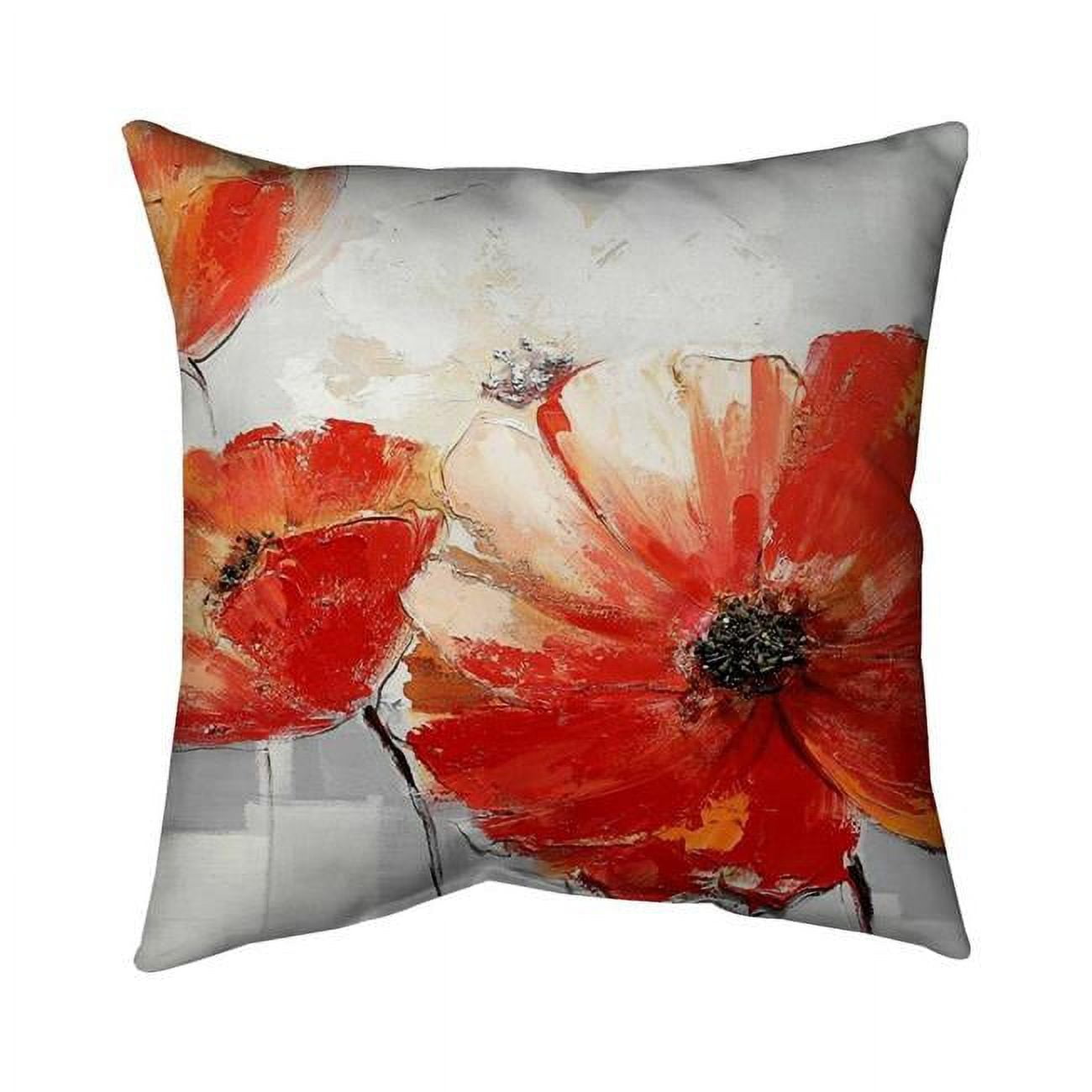 26 x 26 in. Abstract Red Wild Flowers-Double Sided Print Indoor Pillow