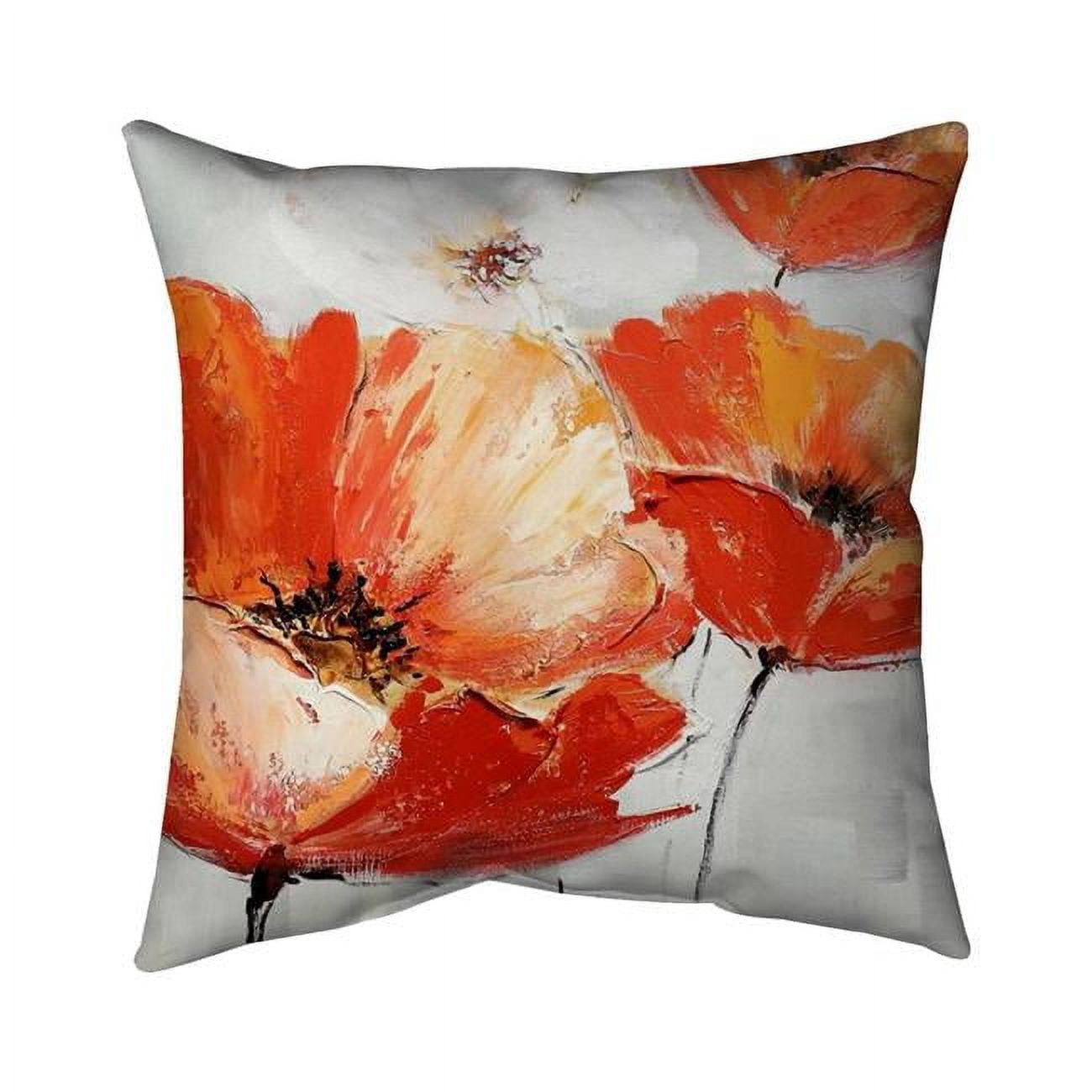 26 x 26 in. Red Wild Flowers in the Wind-Double Sided Print Indoor Pillow
