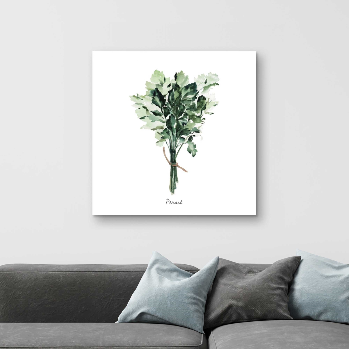 C1RC3232BROA2B 32 x 32 in. Tied Up Persil Bundle - Fr - Leaves White Canvas Home Decor